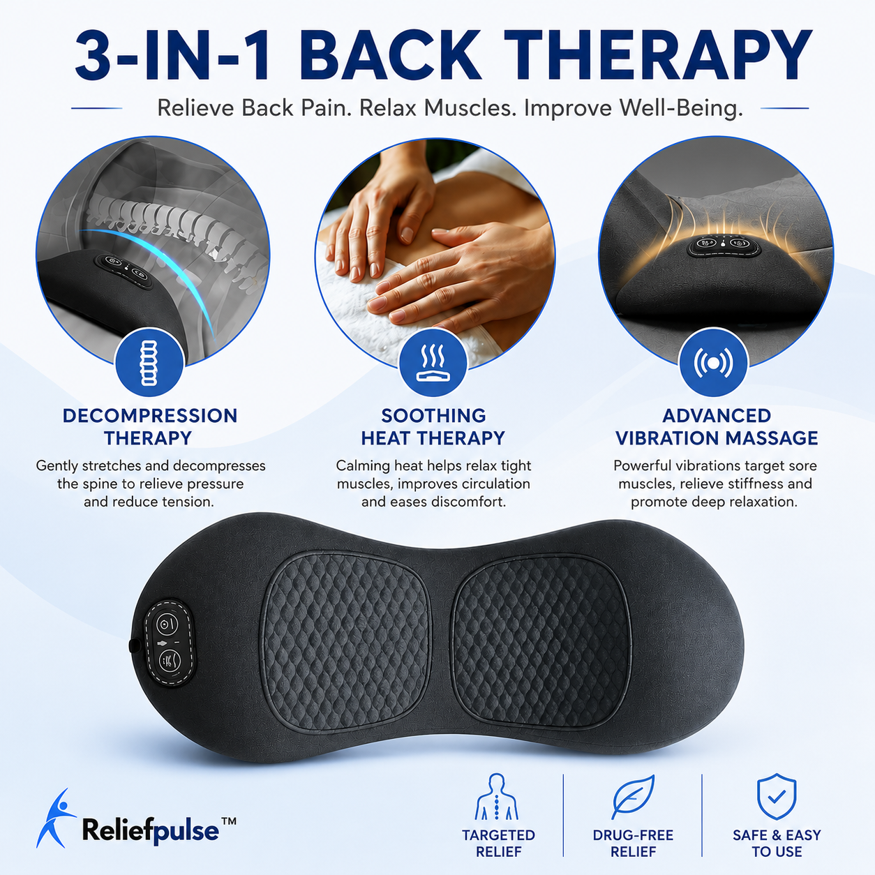 ReliefPulse™ | 3-in-1 Back Pain Relief Massager